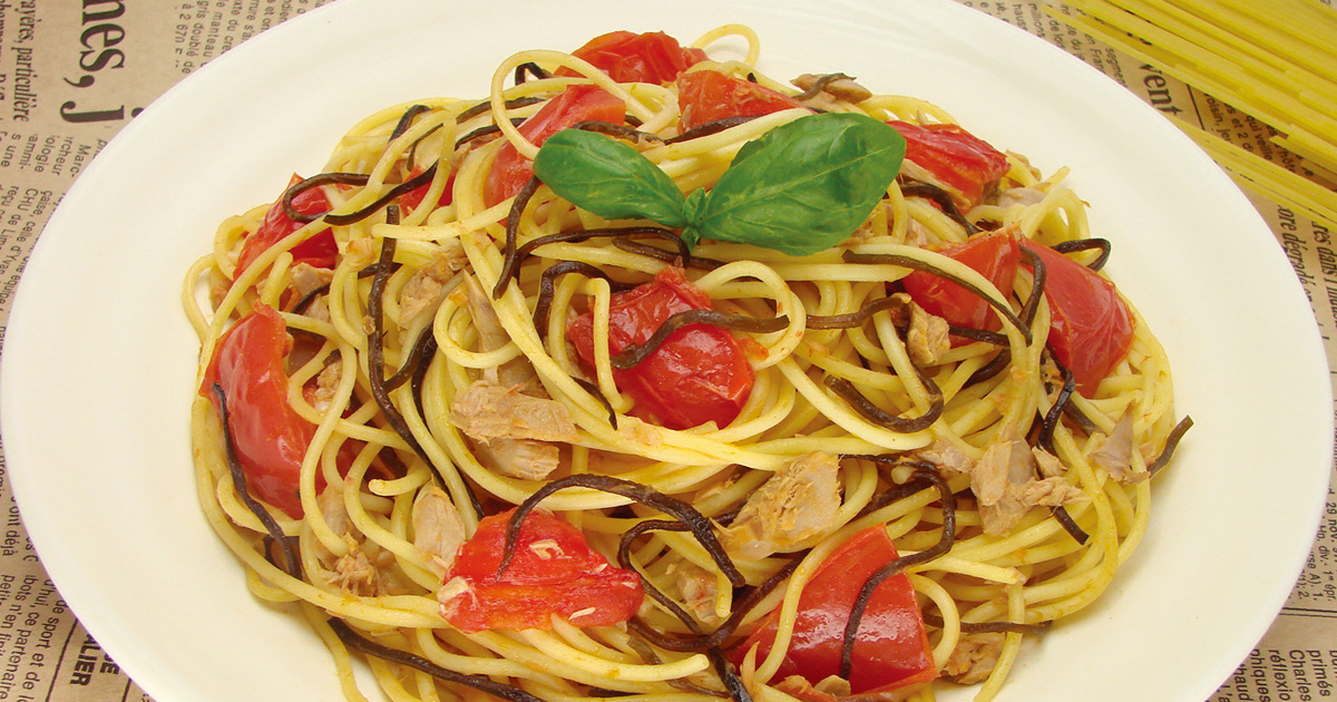 トマトとツナの塩こんぶ冷製パスタ びっくらこん！レシピ 株式会社くらこん