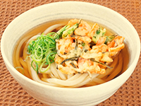 【だしをとった後の昆布で】昆布のかき揚げうどん