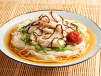 塩こんぶでぶっかけサラダチキンそうめん