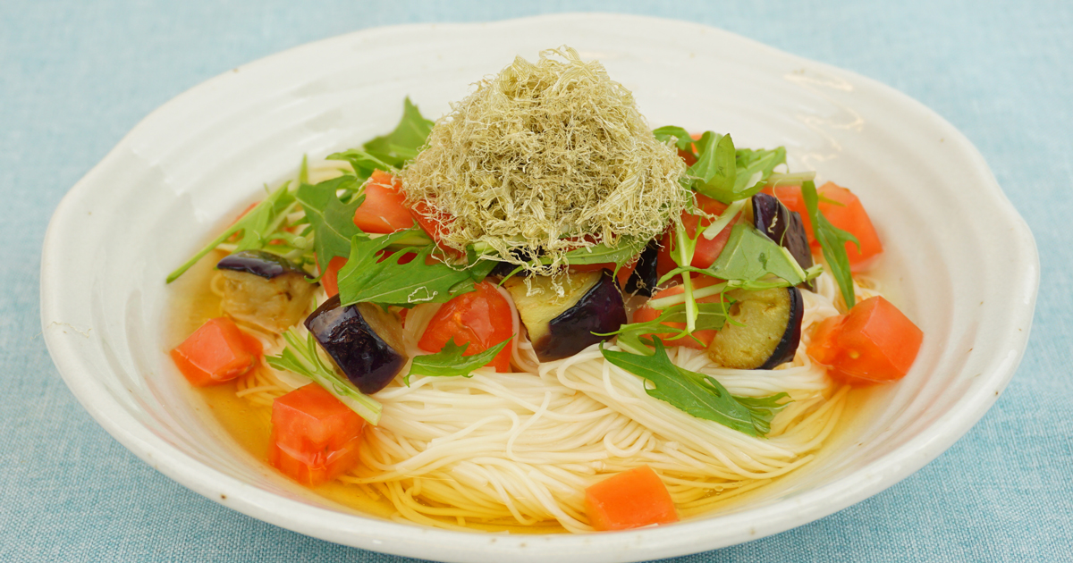 とろそうめん 夏野菜のとろろそうめん | びっくらこん！レシピ | 株式会社くらこん