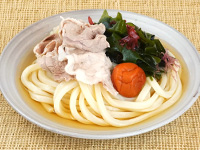 海藻と豚肉の冷しゃぶうどん