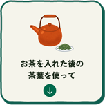 お茶を入れた後の茶葉を使って