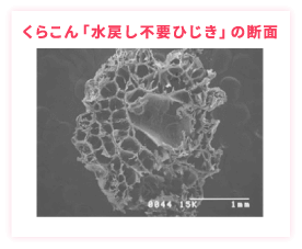 くらこん「水戻し不要ひじき」の断面