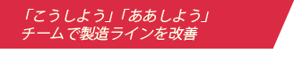 「こうしよう」「ああしよう」で改善　チームで取り組めてよかった