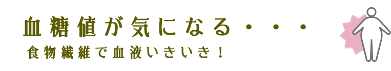 血糖値が気になる・・・食物繊維で血液いきいき！