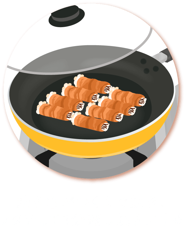 焼き色がつくまで焼き、フタをして3分蒸し焼きにする