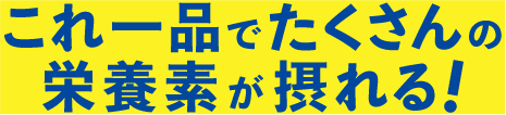 これ一品でたくさんの栄養素が摂れる!